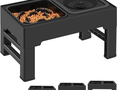 2-in-1 Elevated Slow Feeder Pet Bowls 4 Height Adjustable Raised Bowl with No Spill Dog Water Bowls and Slow Feeder Pet Bowl for Small Medium Large Pets (Capacity: SF 1.1L, Water Bowl 2L)| suitable Best Product